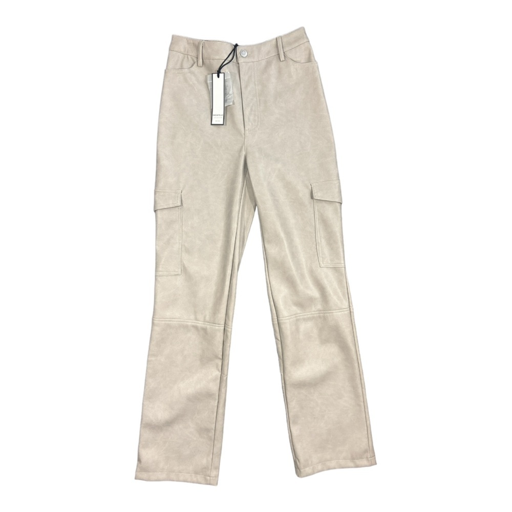 Bagatelle Faux Vegan Leather Straight Leg Cargo Pants Size XS